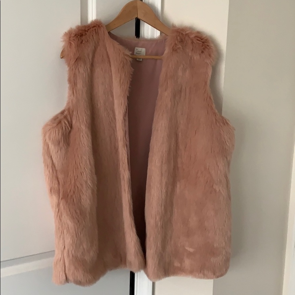 Pink faux fur vest